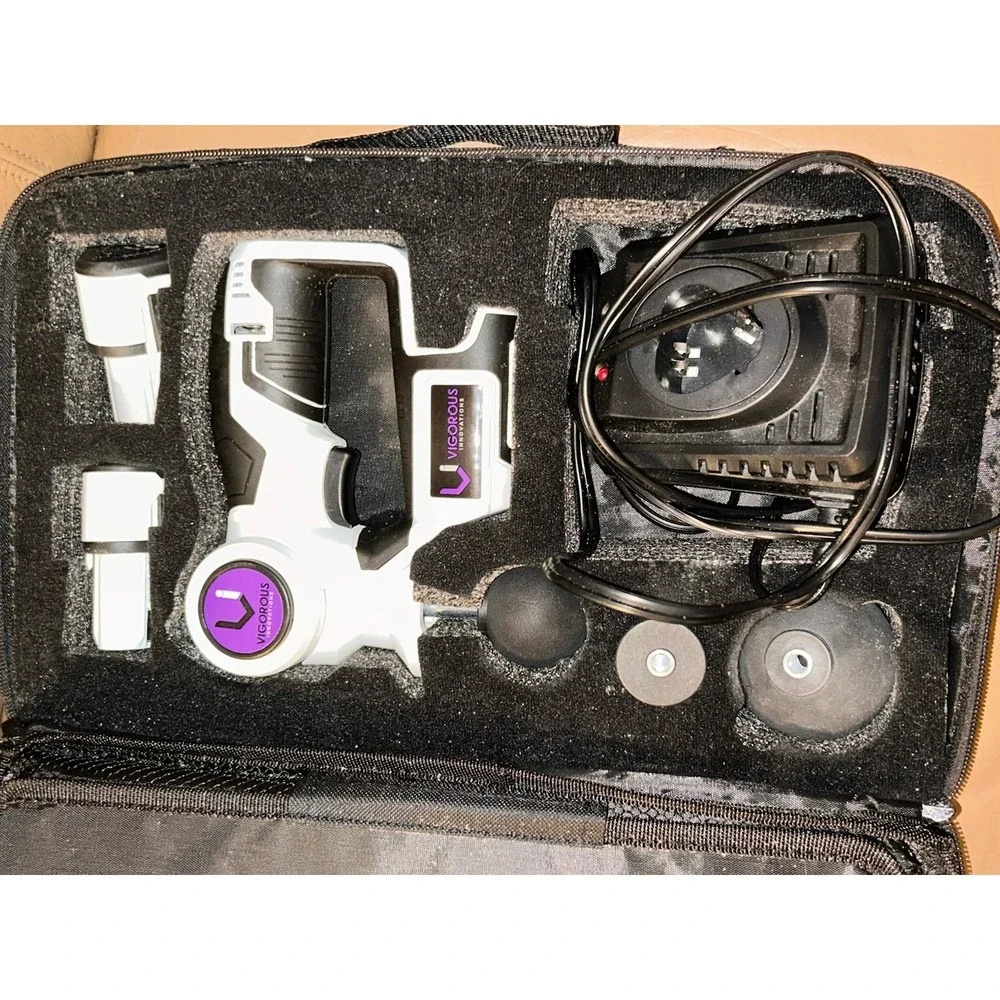 Personal Percussion Massage Gun VI Handheld Deep Muscle Massager & 2 Batteries